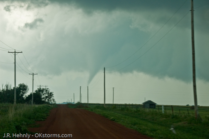 Tornado forms west of Bison, OK.