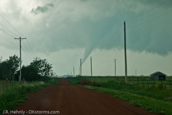 Tornado forms west of Bison, OK.