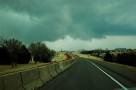 I-35 north of Guthrie, OK. The storm becomes tornado warned as a wall cloud develops to our northwest