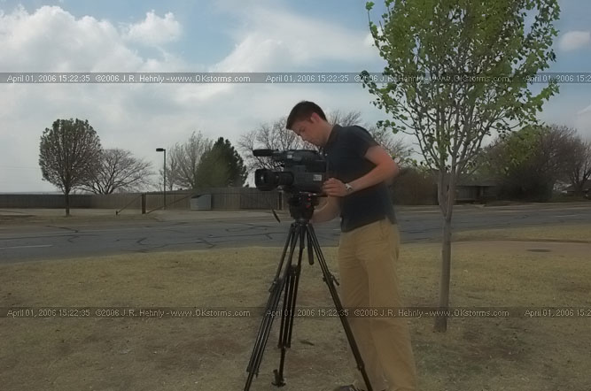 April 1, 2006 - Shamrock, Texas and Western Oklahoma Keith Cavey shooting some video.
 - 20060401_152235.jpg