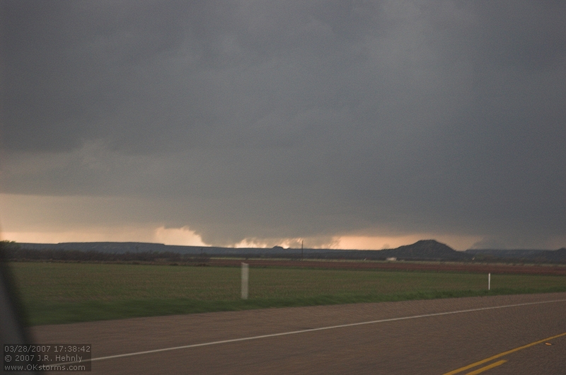 Approaching Silverton, we see a ragged lowering on the storm to our southwest.
