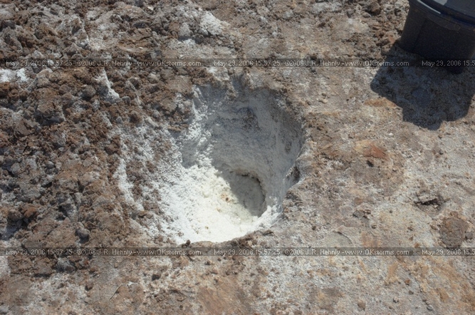 Crystal Digging in the Great Salt Plains Park Salt has covered the insides of older holes.
 - 20060529_155725.jpg