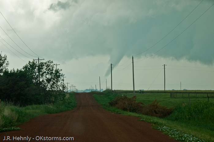 Tornado forms west of Bison, OK.