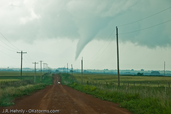 Tornado forms west of Bison, OK.