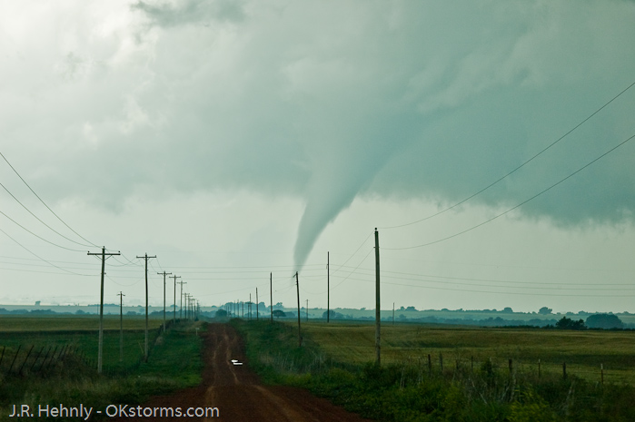 Tornado forms west of Bison, OK.