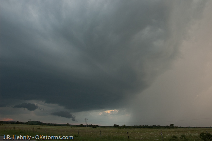 There were reports of lowerings and funnels on this storm, but this is as much as we saw.