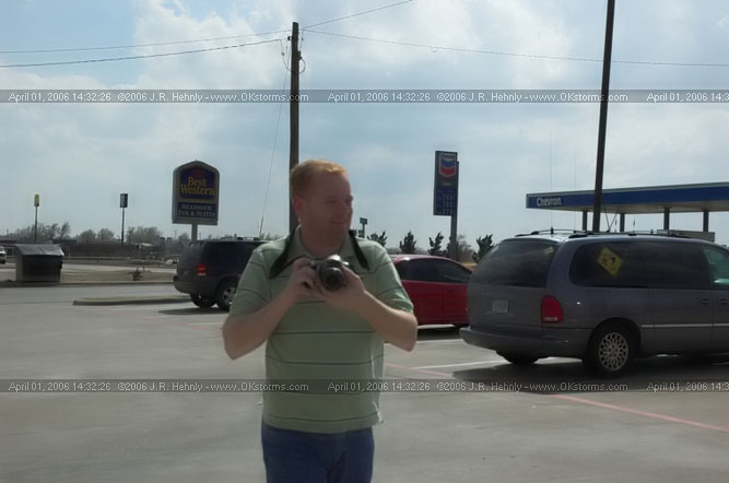 April 1, 2006 - Shamrock, Texas and Western Oklahoma Kenneth McCallister taking pictures of the developing cumulus clouds.
 - 20060401_143226.jpg