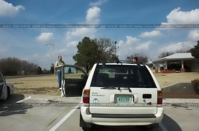 April 1, 2006 - Shamrock, Texas and Western Oklahoma Waiting in the Best Western parking lot, Shamrock, TX.
 - 20060401_143247.jpg