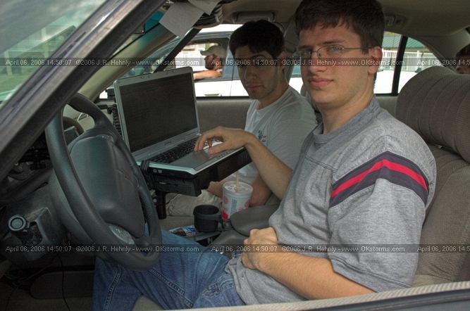 April 6, 2006 - Northeast Oklahoma and Southeast Kansas Bartlesville, OK - Jeff Snyder and Gabe Garfield wait for storms to develop.
 - 20060406_145007.jpg