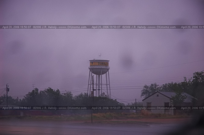 April 20, 2006 - West Texas, Lamesa Lamesa, TX - Finally see tornadoes today... on the Lamesa water towers!
 - 20060420_195007.jpg
