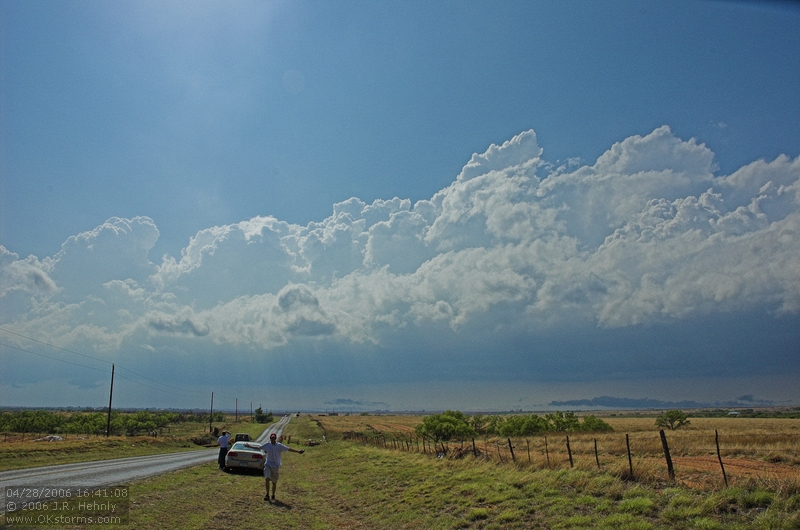 16:41:08 - We finally get some convection west of Childress, but the cold front coming from the north cuts off the inflow.