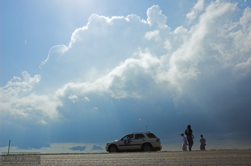 16:46:38 - We finally get some convection west of Childress, but the cold front coming from the north cuts off the inflow.
