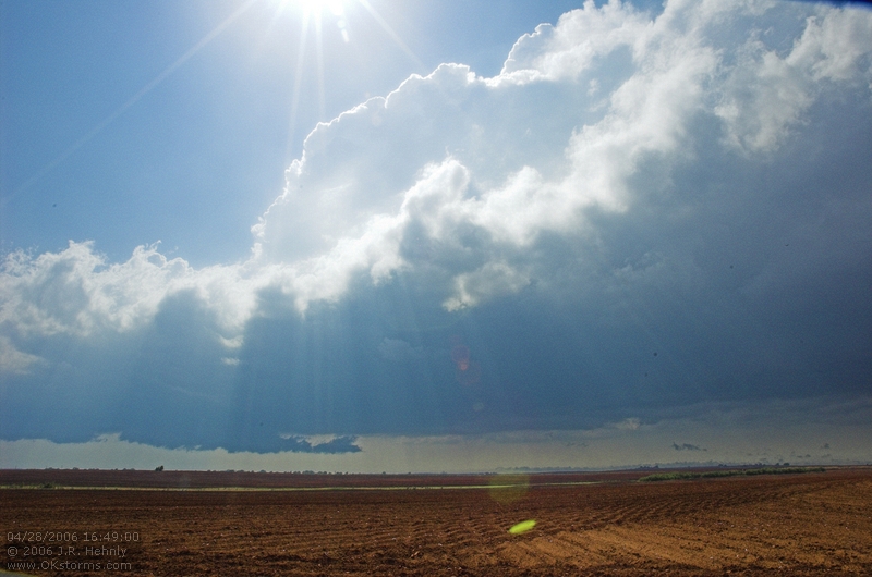 16:49:00 - We finally get some convection west of Childress, but the cold front coming from the north cuts off the inflow.